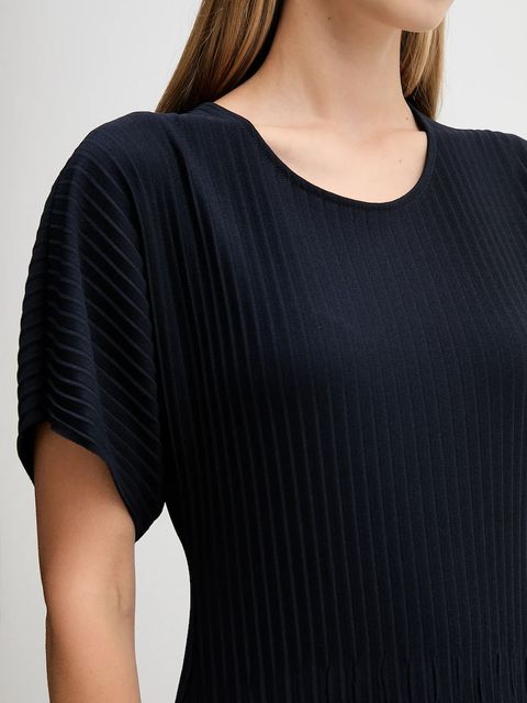 Sandro Ferrone sukienka kolor granatowy midi rozkloszowana S14YBFBACILLO