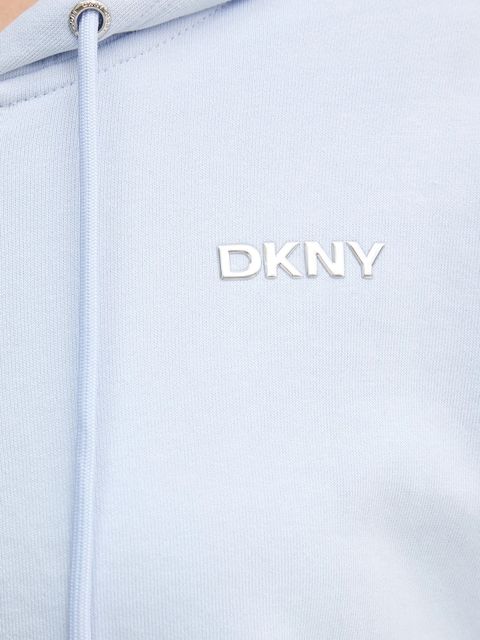 Dkny bluza damska kolor niebieski z kapturem gładka DP6J9665