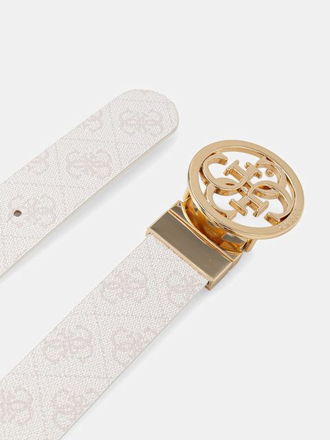 Guess pasek dwustronny NOELLE damski kolor biały BW9166 P4235