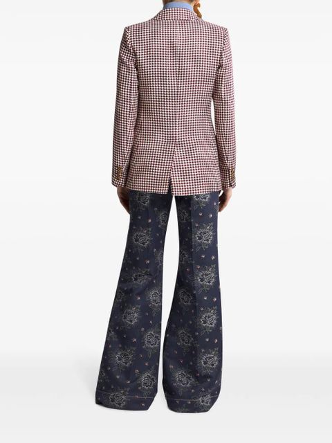 ETRO houndstooth-pattern double-breasted jacket - White