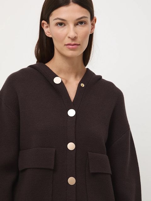 Medicine kardigan damski kolor brązowy