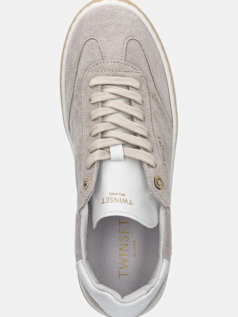 Twinset sneakersy zamszowe damskie kolor beżowy 252TCP026