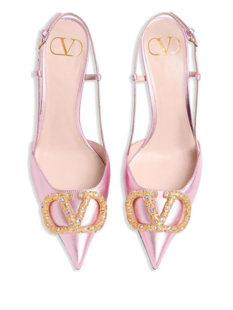 Valentino Garavani 80mm VLogo Signature slingback pumps - Pink