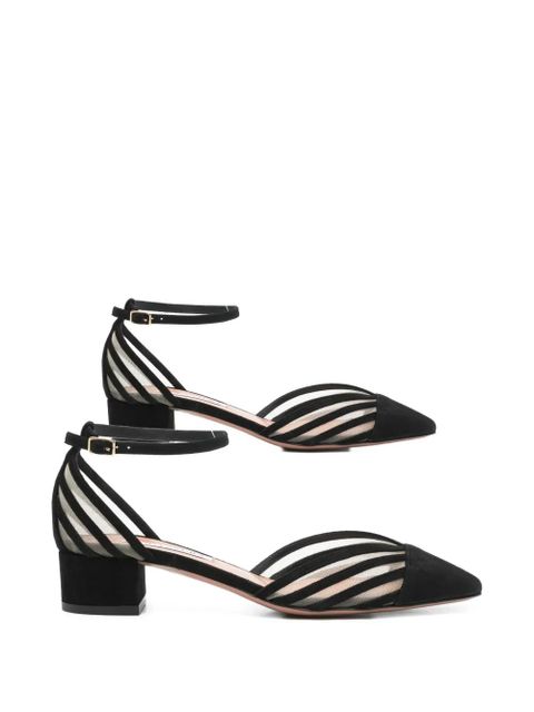 Aquazzura Alana striped pumps - Black