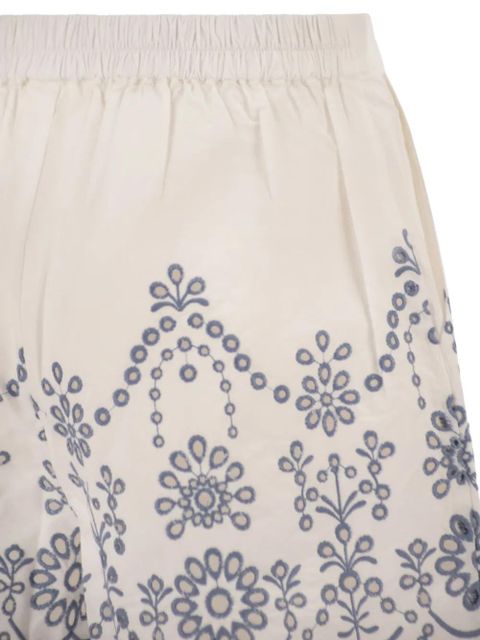 MC2 Saint Barth broderie-anglaise scalloped-hem shorts - Neutrals