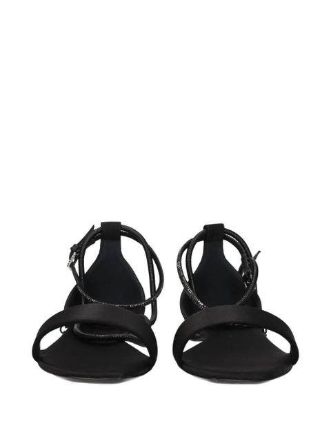 Max Mara crystal-embellished satin sandals - Black