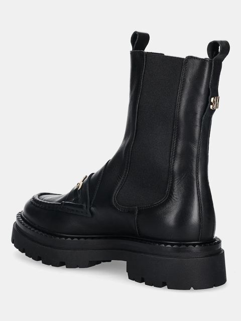 Steve Madden sztyblety skórzane Kasey damskie kolor czarny na płaskim obcasie 11004947