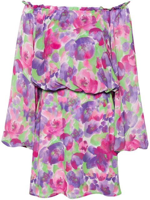 ROTATE BIRGER CHRISTENSEN x Reina Olga floral-print minidress - Purple - zdjęcie produktu nr 1