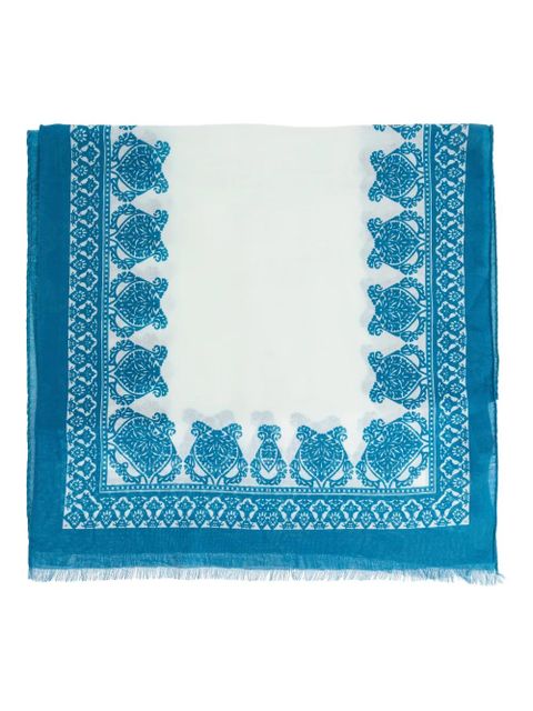ETRO fringed patterned scarf - White - zdjęcie produktu nr 1