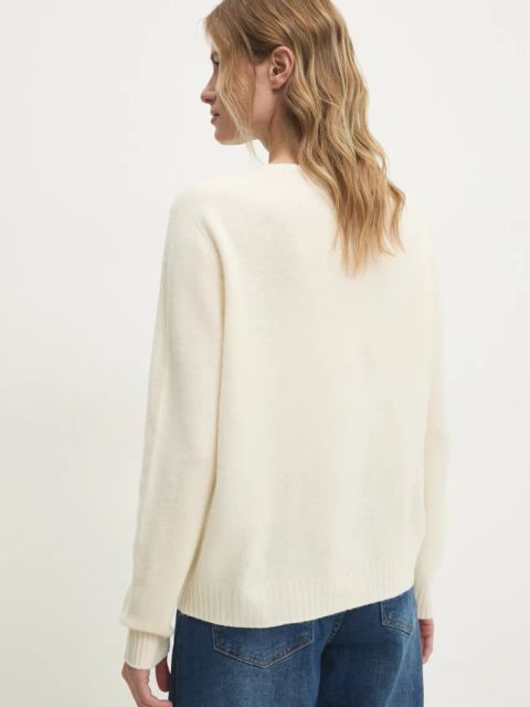 Answear.LAB sweter wełniany damski kolor beżowy lekki