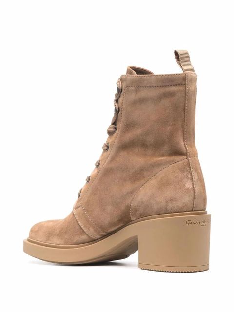 Gianvito Rossi Foster 45mm suede lace-up boots - Neutrals