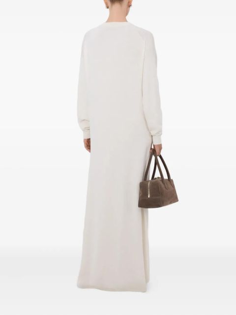 LouLou de Saison Lucy long-sleeve knitted maxi dress - White
