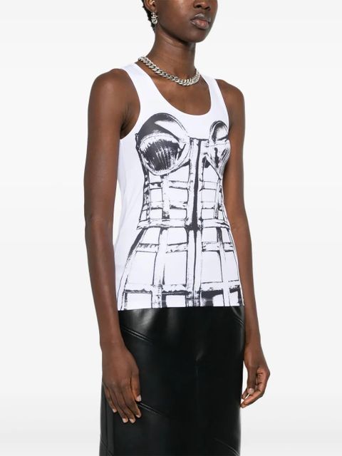 Jean Paul Gaultier trompe l'oeil print top - White
