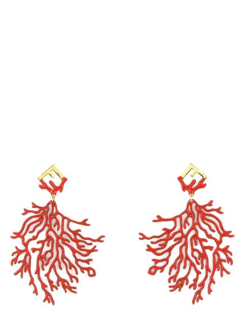 FENDI Forever Fendi coral earrings - Red