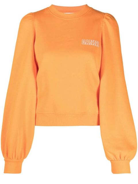GANNI puff-shoulder sweatshirt - Orange - zdjęcie produktu nr 1