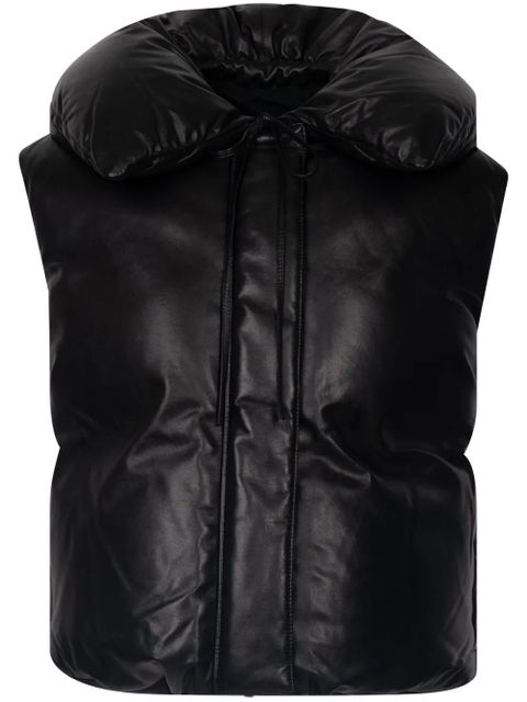 Jil Sander leather padded gilet - Black - zdjęcie produktu nr 1