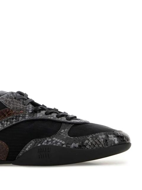 Miu Miu snake-effect sneakers - Black