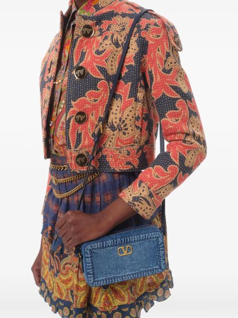 Valentino Garavani mini Alltime denim shoulder bag - Blue
