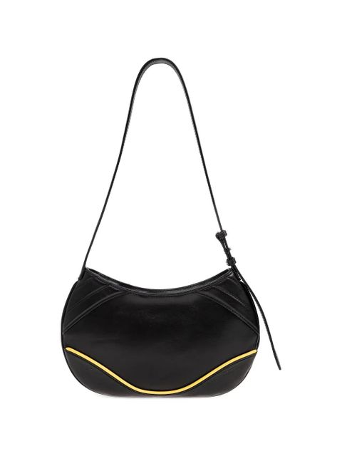 Casablanca logo-lettering leather shoulder bag - Black