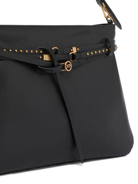 PINKO studded leather shoulder bag - Black