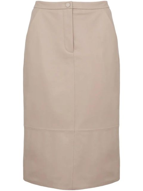 Yves Salomon leather pencil skirt - Neutrals - zdjęcie produktu nr 1