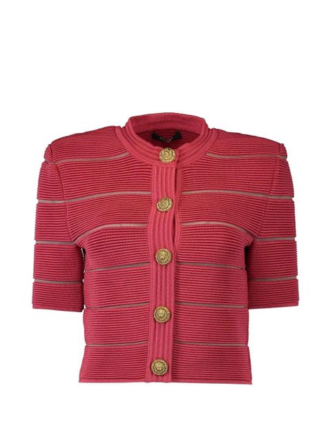 Balmain stripe short sleeve cardigan - Pink - zdjęcie produktu nr 1