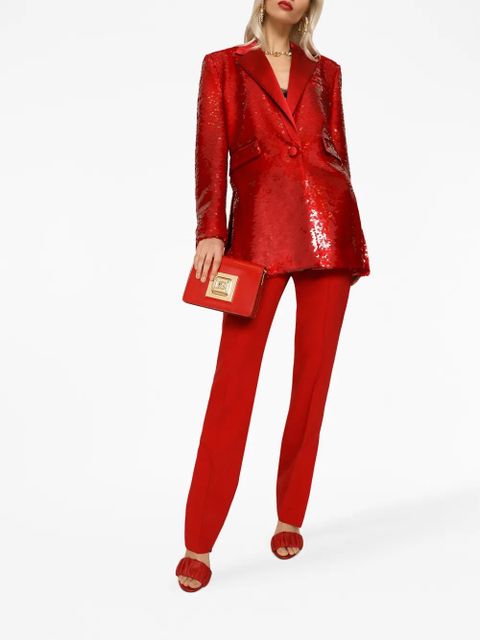 Dolce & Gabbana sequin-embellished single-breasted blazer - Red