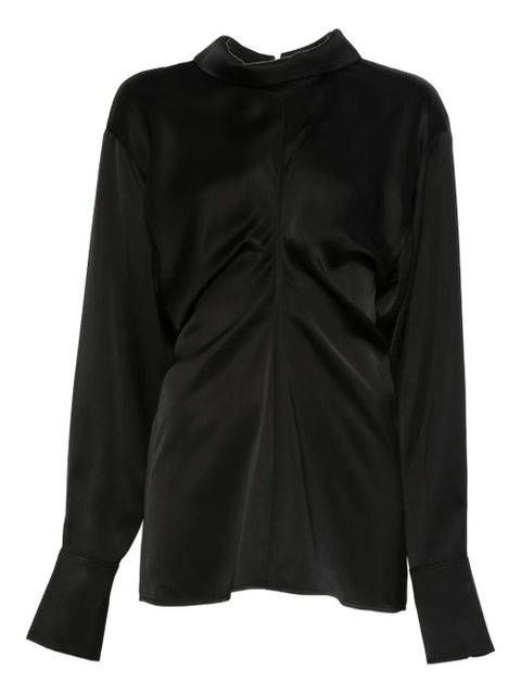 TOTEME Slouch zip-front draped blouse - Black - zdjęcie produktu nr 1