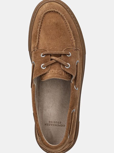 Copenhagen mokasyny zamszowe CPH177 damskie kolor brązowy na platformie CPH177