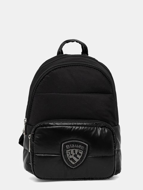 Blauer plecak damski kolor czarny mały z aplikacją WAVE04 - zdjęcie produktu nr 1