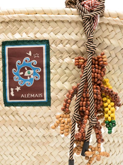 ALEMAIS maxi macrame basket tote bag - Neutrals