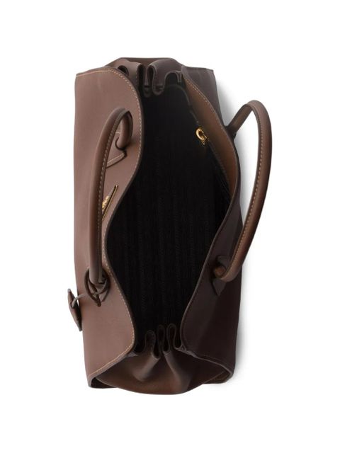 Prada medium leather tote bag - Brown