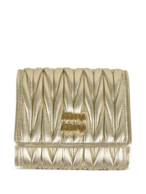 Miu Miu matelasse-effect wallet - Gold - zdjęcie produktu nr 1