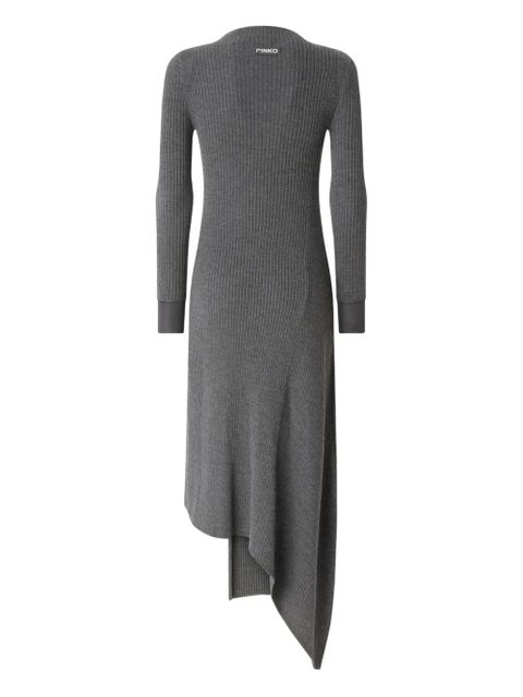 PINKO ribbed asymmetric mock-neck dress - Grey - zdjęcie produktu nr 1