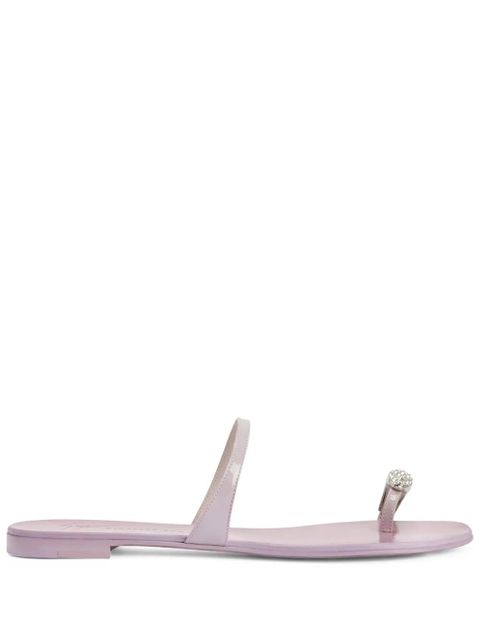 Giuseppe Zanotti crystal-embellished flat slides - Pink - zdjęcie produktu nr 1
