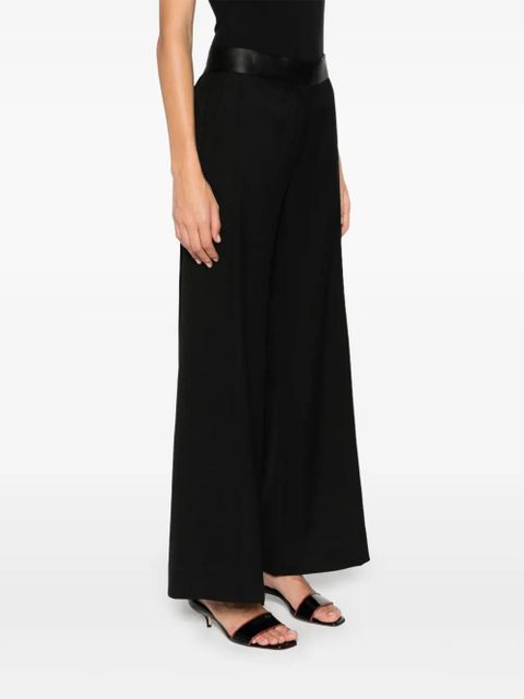 Victoria Beckham satin-trim trousers - Black