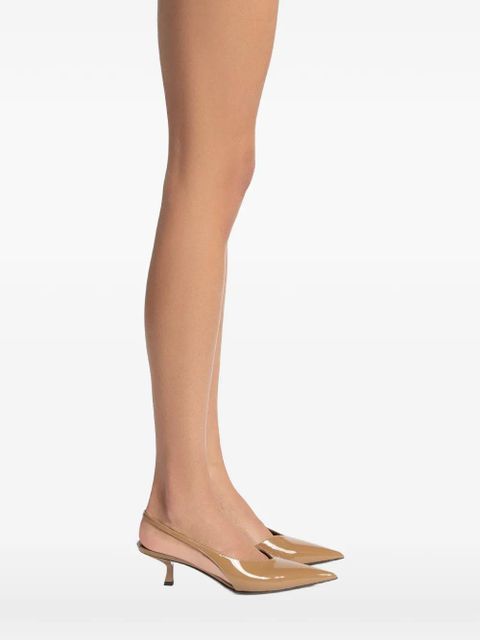 Giuseppe Zanotti patent leather slingback pumps - Brown