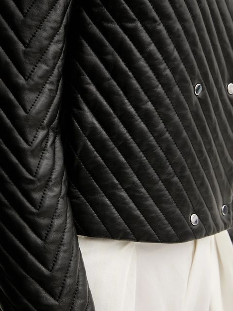 BOSS kurtka skórzana kolor czarny przejściowa 50541919