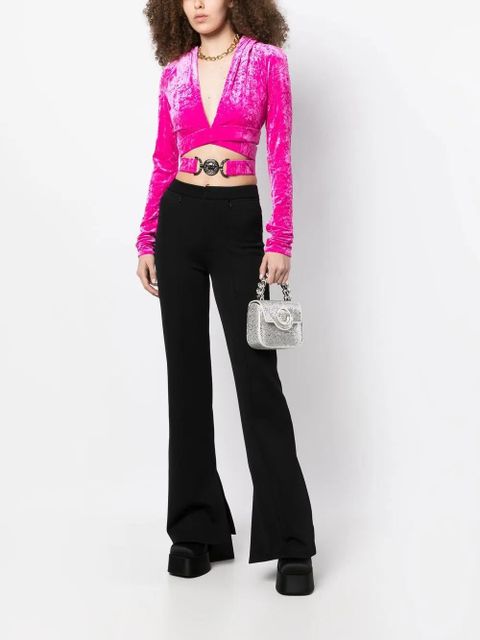 Versace crossover velvet-finish top - Pink - zdjęcie produktu nr 2