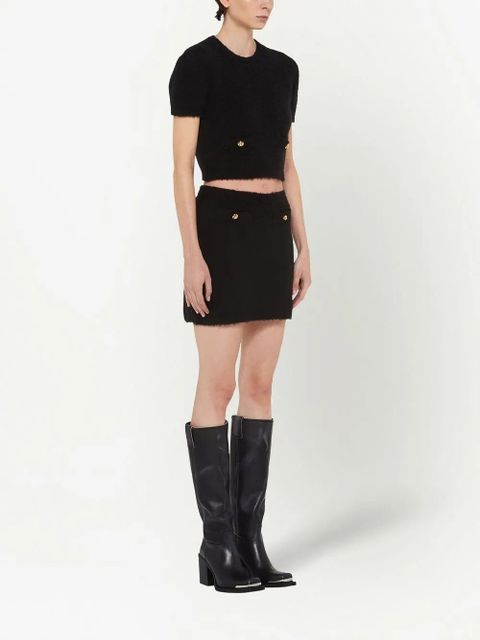 Miu Miu high-waisted bouclé miniskirt - Black