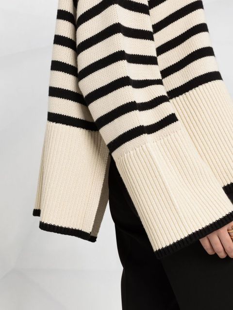 TOTEME striped roll neck jumper - Neutrals