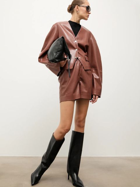 Answear.LAB kozaki skórzane kolor czarny na szpilce - zdjęcie produktu nr 1