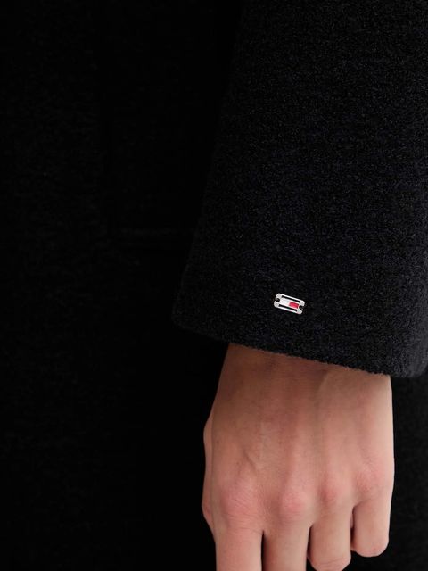 Tommy Hilfiger płaszcz z dodatkiem wełny kolor czarny WW0WW47372
