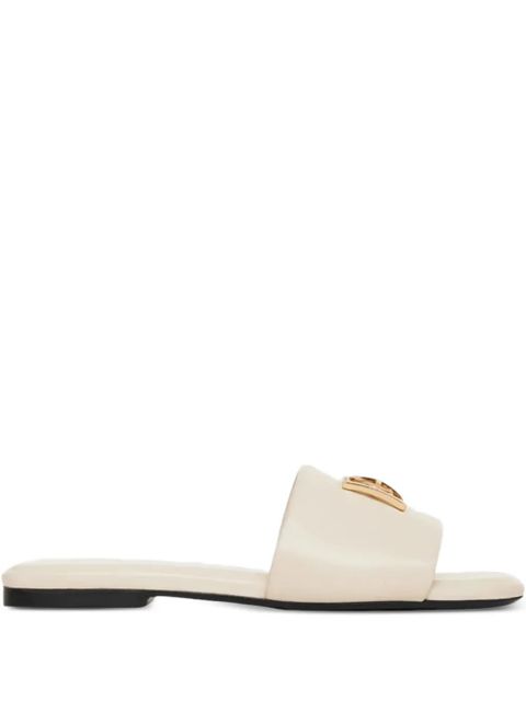 ANINE BING square-toe logo leather sandals - Neutrals - zdjęcie produktu nr 1