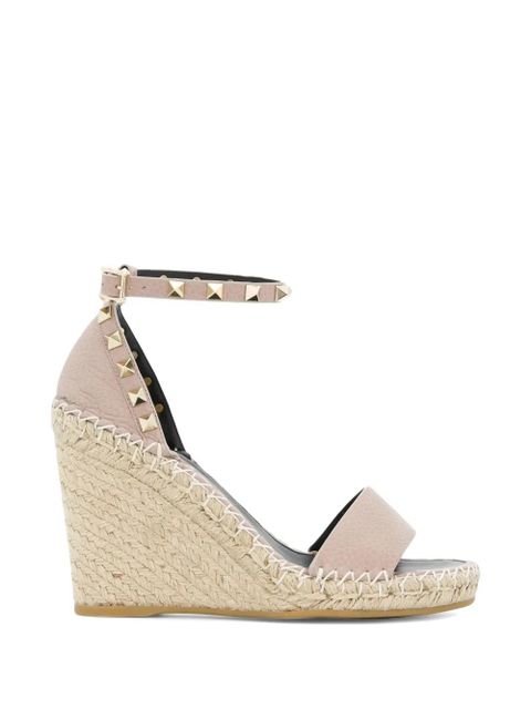Valentino Garavani 105mm Double Rockstud wedge sandals - Neutrals - zdjęcie produktu nr 1