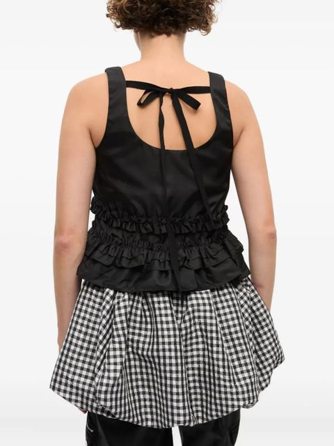 GANNI ruffled top - Black