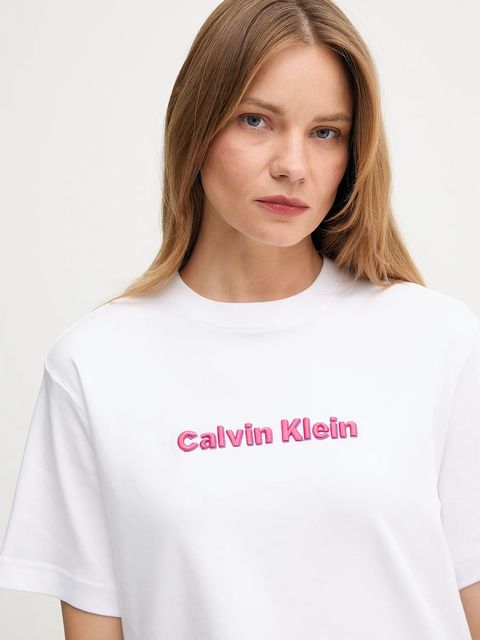 Calvin Klein Jeans t-shirt bawełniany damski kolor biały LV047D205G