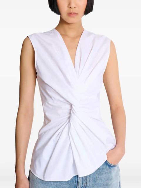 Balmain draped V-neck blouse - White