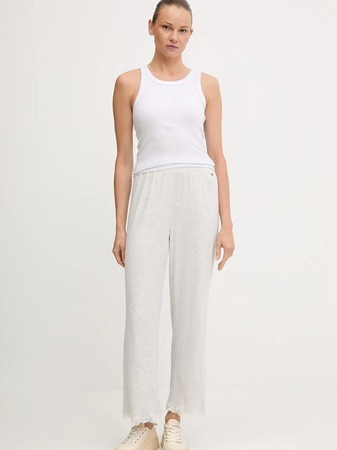 Tommy Hilfiger spodnie piżamowe damskie kolor szary gładkie UW0UW06074