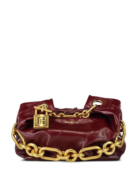 Balmain mini Sync padlock chain tote bag - Red - zdjęcie produktu nr 1